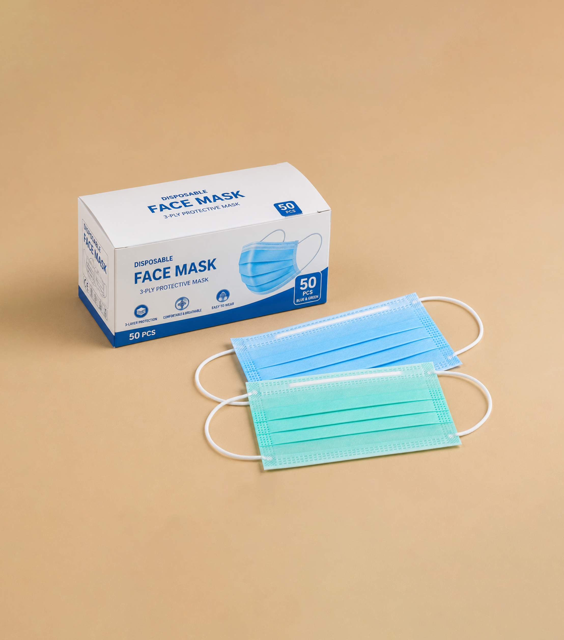 Disposable Face Masks 50 Pack